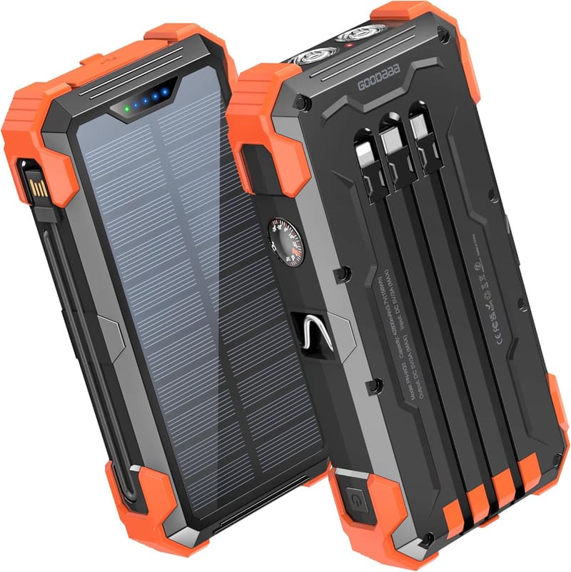 Portable Solar Charger Power Bank with 42800mAh, 5 Outputs