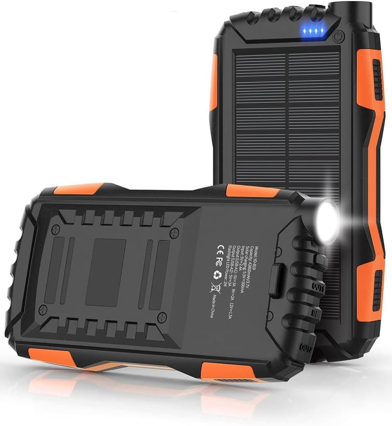 Portable 42800mAh Solar Power Bank with Flashlight