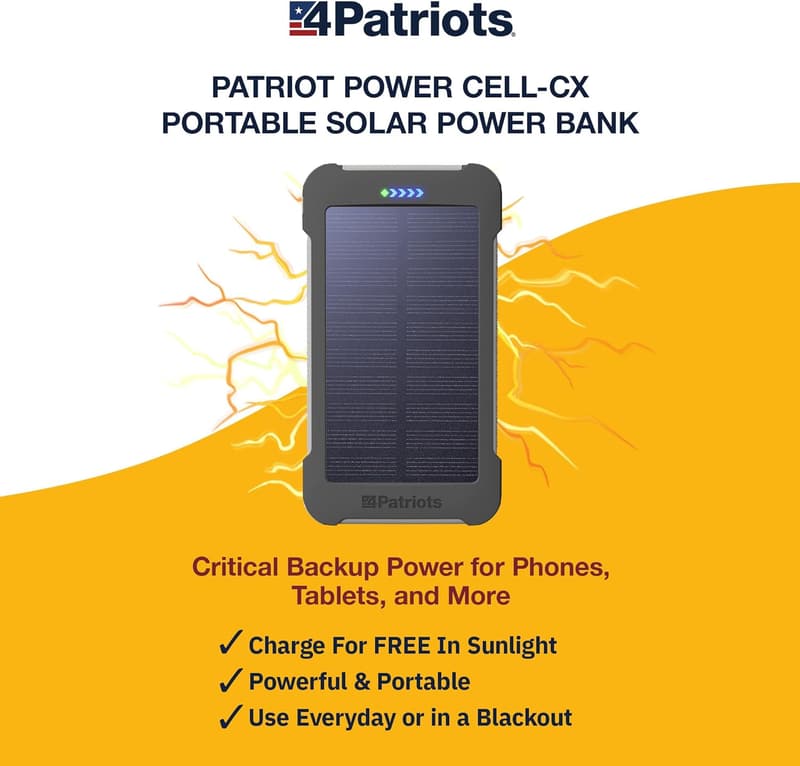 Emergency Solar Power Bank with USB-C Fast Charging