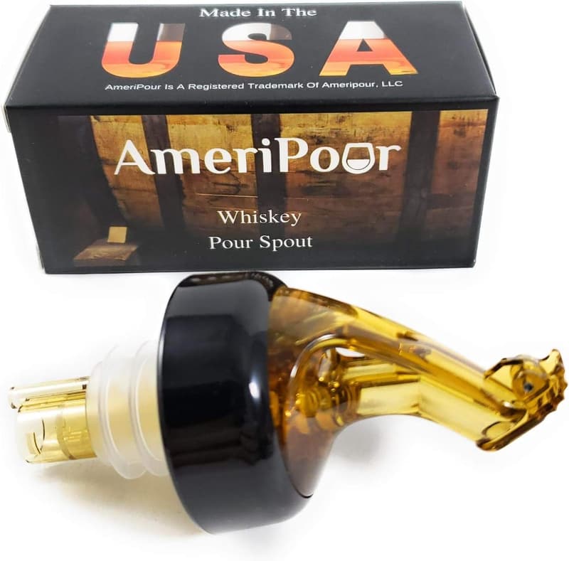 Whiskey Pourer with Flap - 100% USA-Made Home Bar Gift