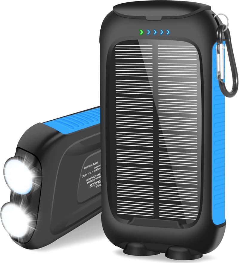 Waterproof 38800mAh Solar Power Bank with LED Flashlight