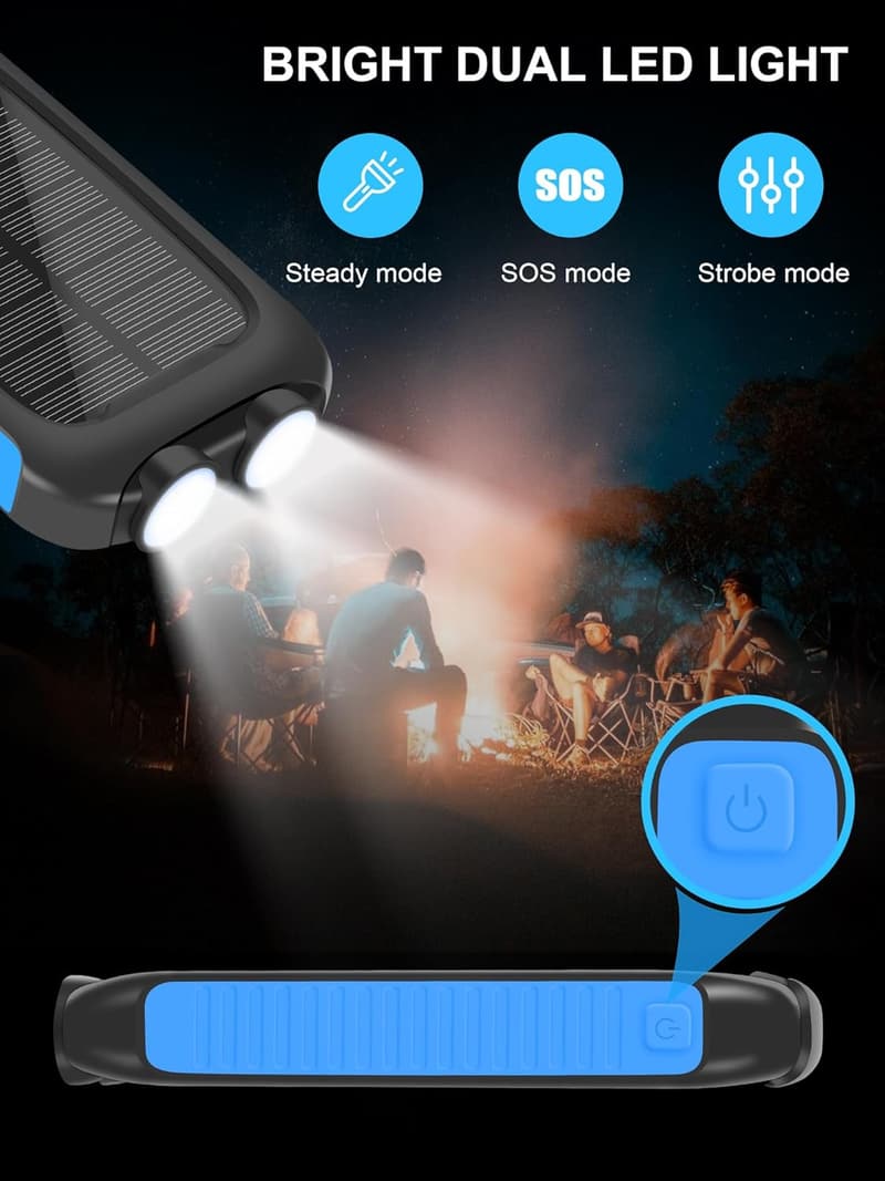 Waterproof 38800mAh Solar Power Bank with LED Flashlight