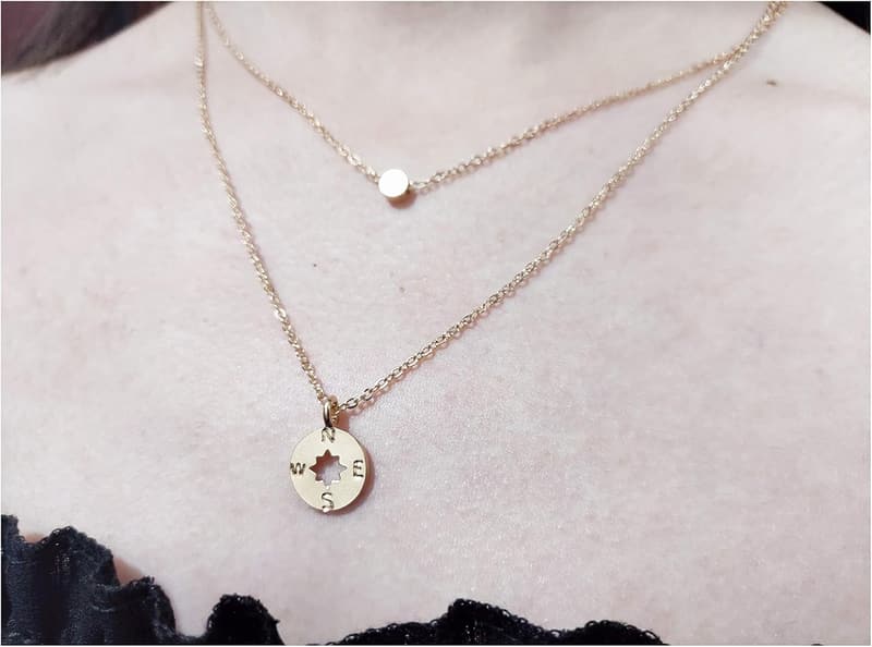 Friendship Compass Necklace with Good Luck Elephant Pendant