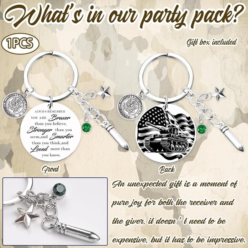 Military Keychain - Inspirational Gift for Men and Women