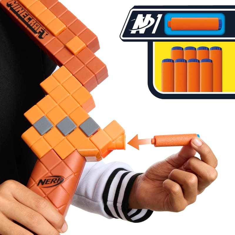 Minecraft Nerf Bow Dart Blaster - Compatible with N1, Ages 8+