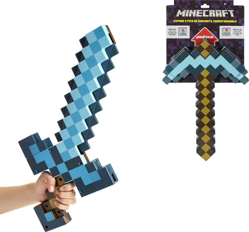 Minecraft 2-in-1 Transforming Diamond Sword & Pick-Axe Toy
