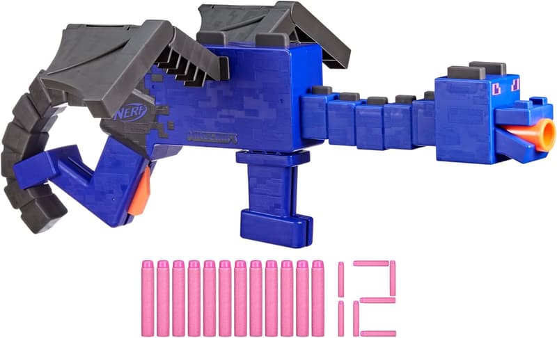 Minecraft-Inspired Nerf Ender Dragon Blaster with 12 Darts