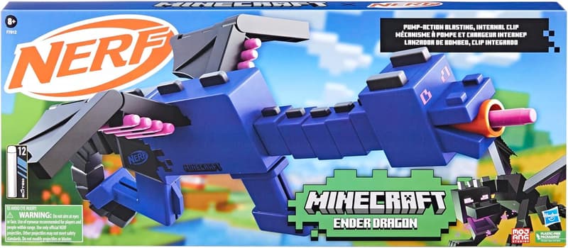 Minecraft-Inspired Nerf Ender Dragon Blaster with 12 Darts