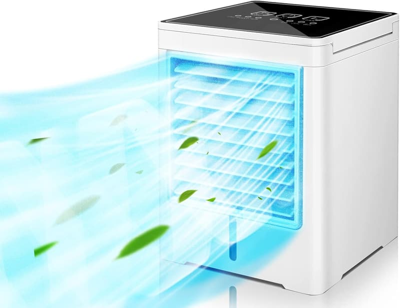 Portable Air Conditioner Fan with 3 Speeds & Timers