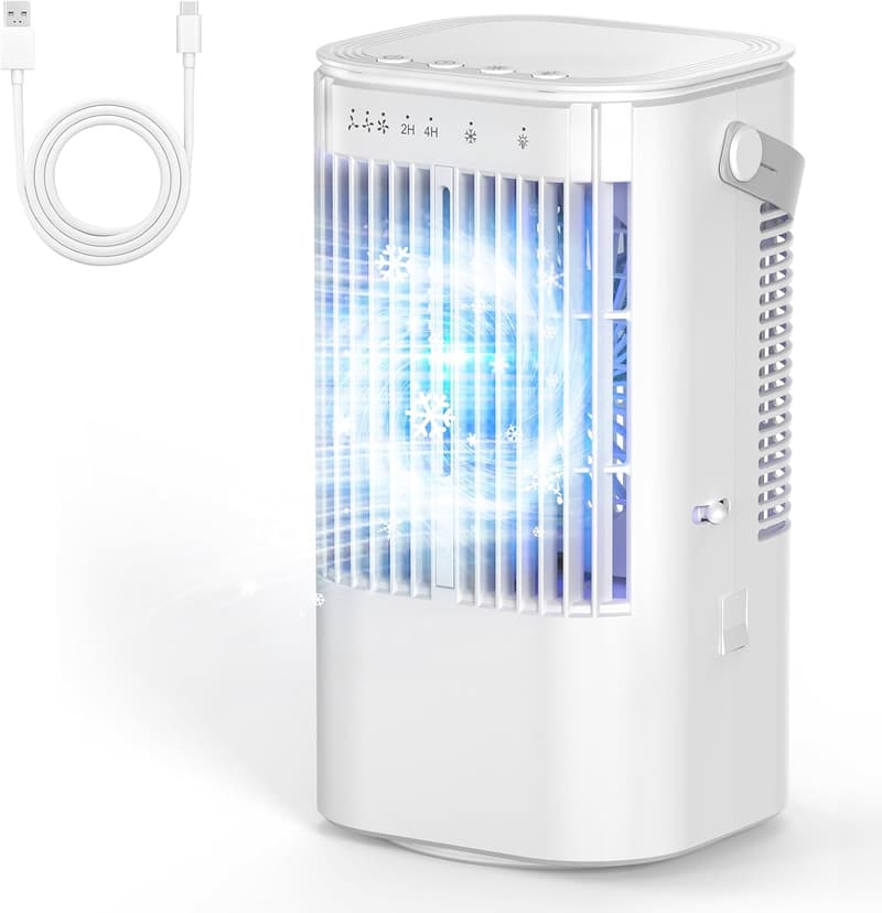 Mini Portable Air Conditioner 4-in-1 with 1000ml Tank & Timer