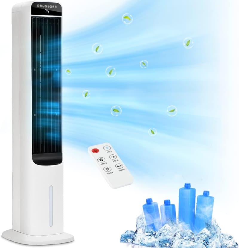 Portable Evaporative Air Cooler with Remote & 12H Timer