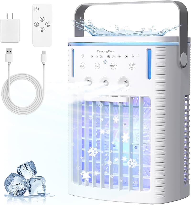 3-in-1 Mini Air Conditioner with Timer & USB Charging