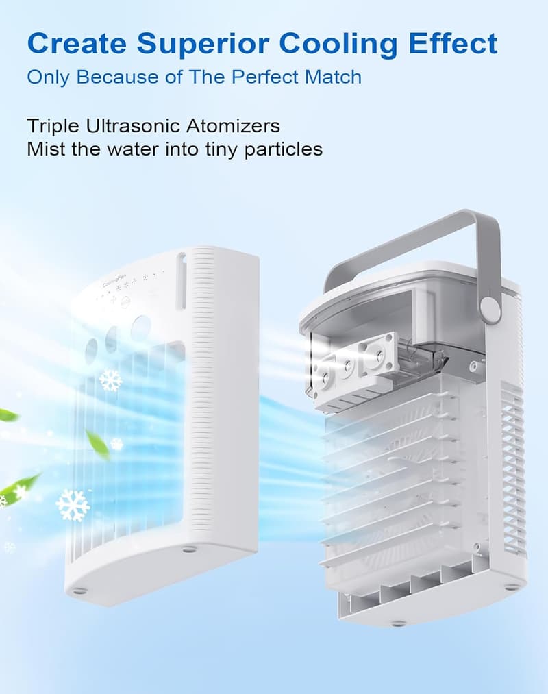 3-in-1 Mini Air Conditioner with Timer & USB Charging