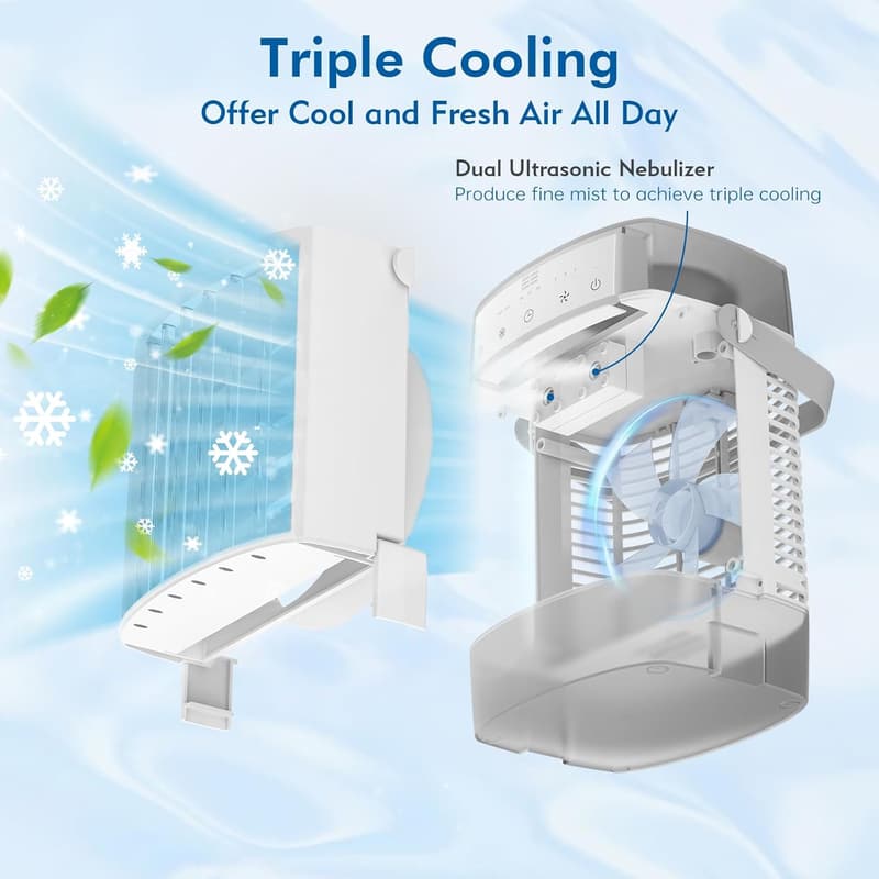 3-in-1 Portable Air Conditioner with USB Charging for Office