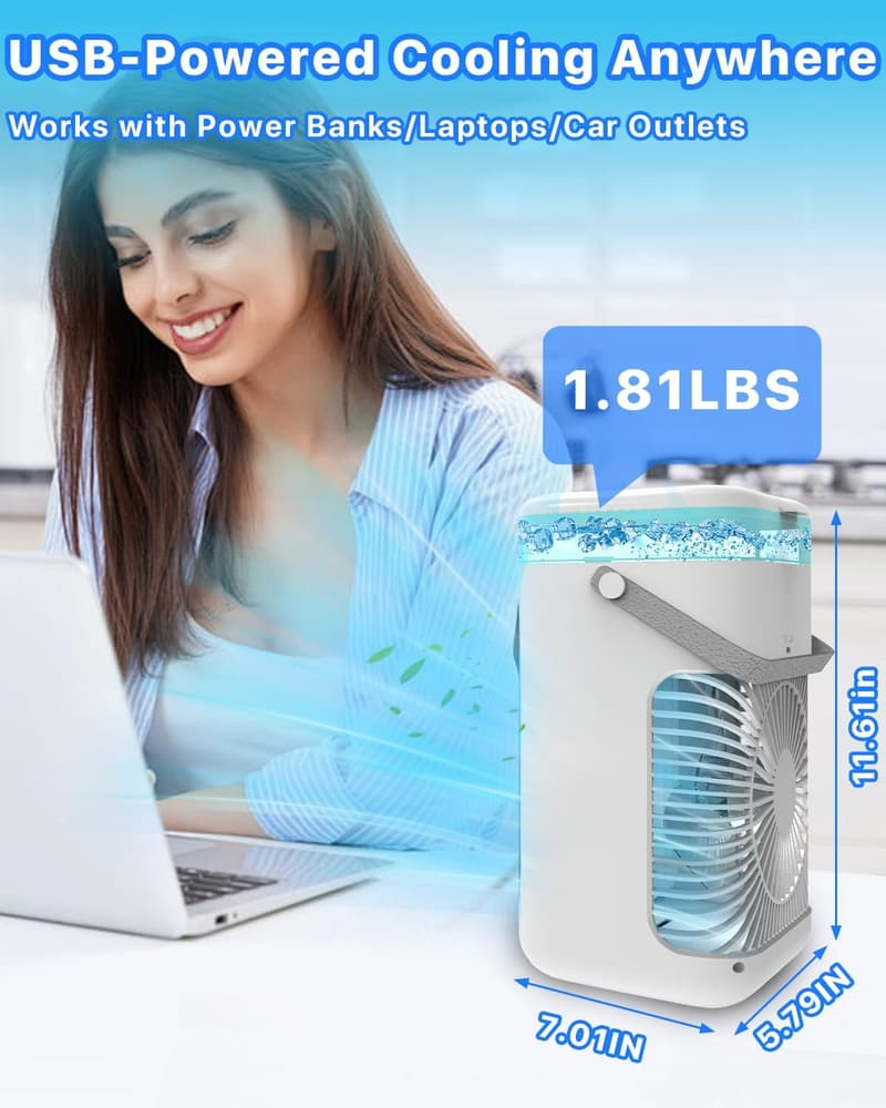Portable Air Conditioner - Mini 3-Speed Evaporative AC Unit