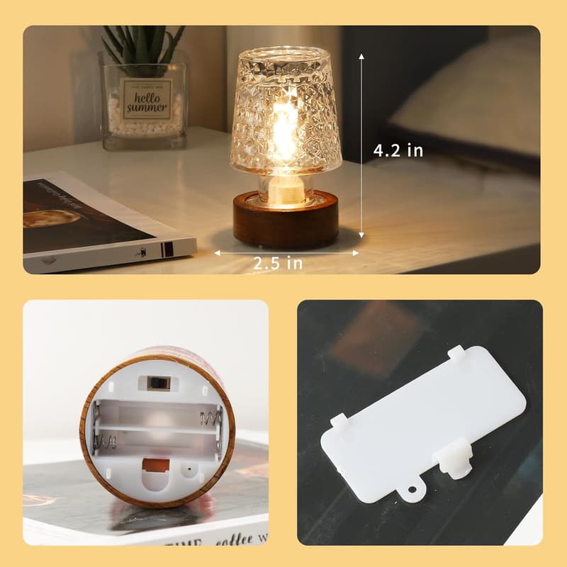 Art Deco Portable LED Night Light Lamp for Adults
