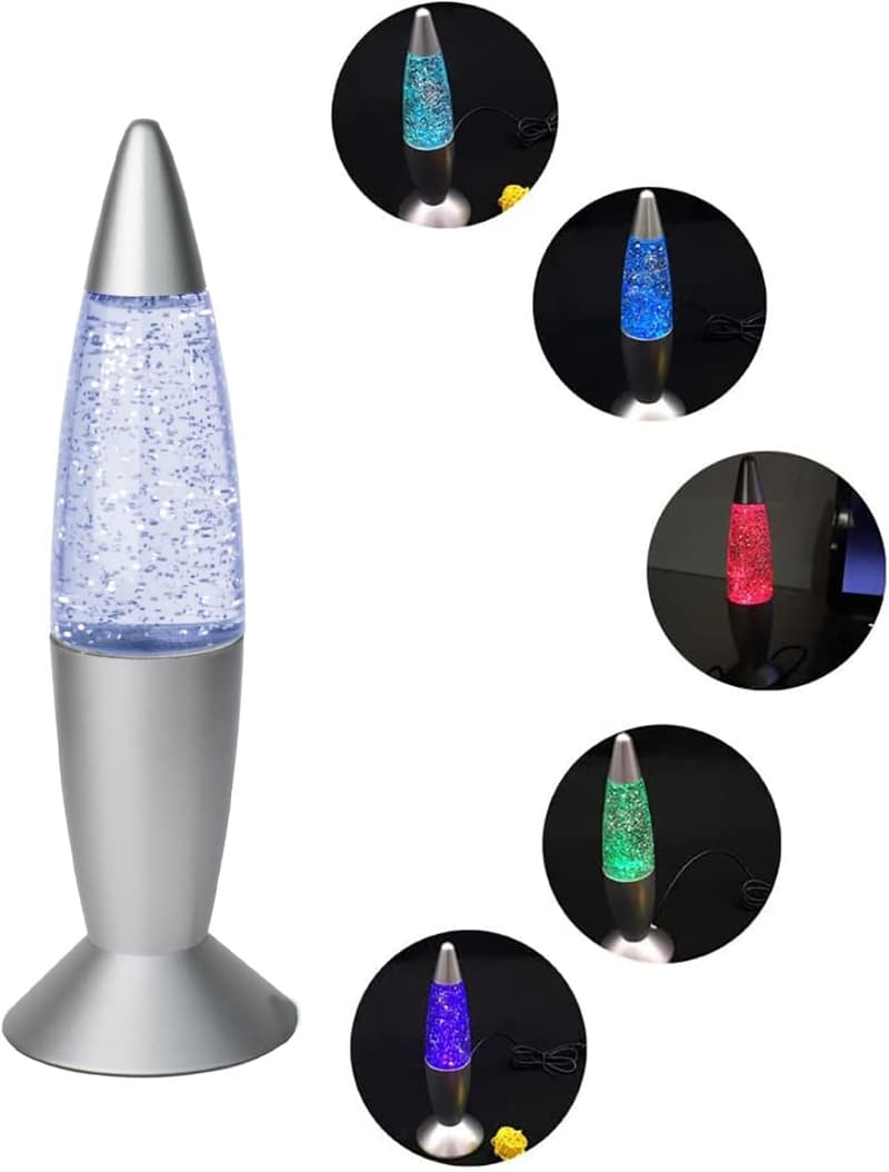 Mini Glitter Lava Lamp - Color Changing LED Night Light for Kids