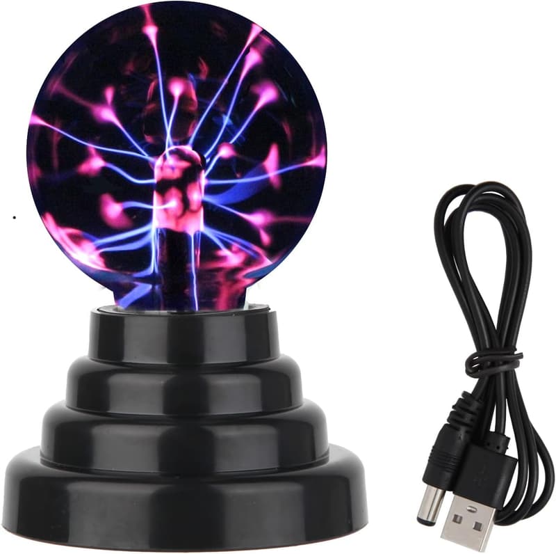 Touch Sensitive Plasma Ball Lamp - Battery/USB Powered 3 Inch