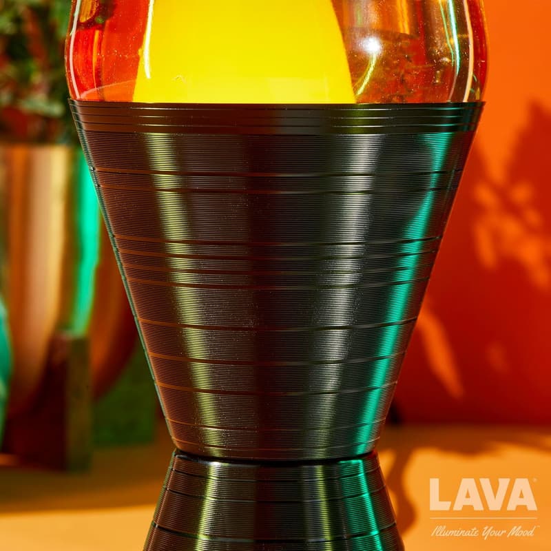 Lava Lamp - 14.5'' Vinyl Record Base with Yellow Wax and Orange Liquid