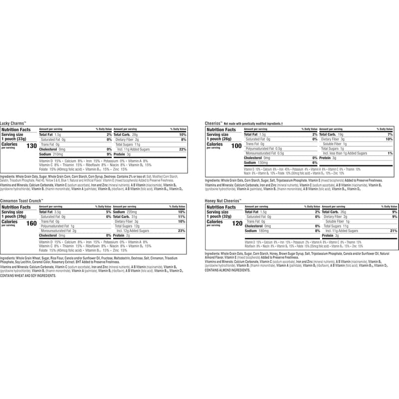 Breakfast Cereal Variety Pack – 8 Single Serve Pouches