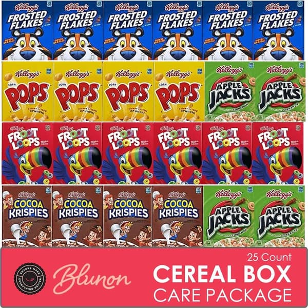 Breakfast Cereal Care Package - Mini Variety Pack (25 Count)