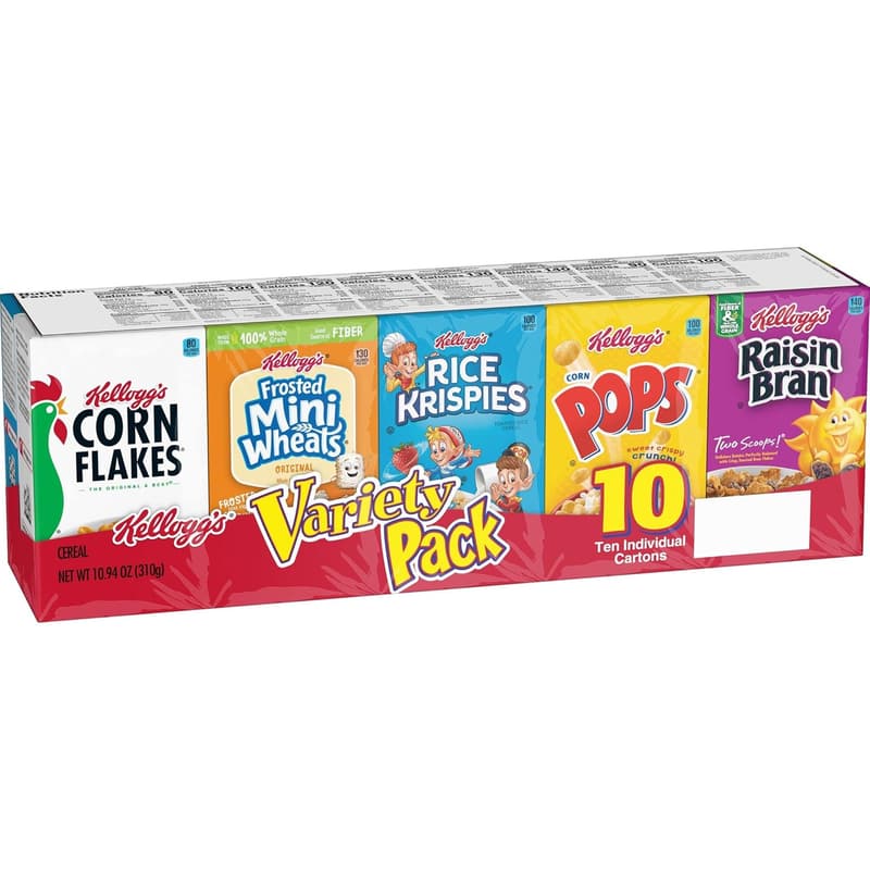 Assorted Breakfast Cereal Variety Pack - Single Serve (10 Count)