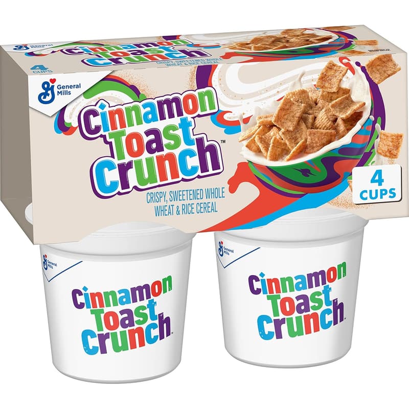 Cinnamon Toast Crunch 8 oz Breakfast Cereal Cups (4 Count)