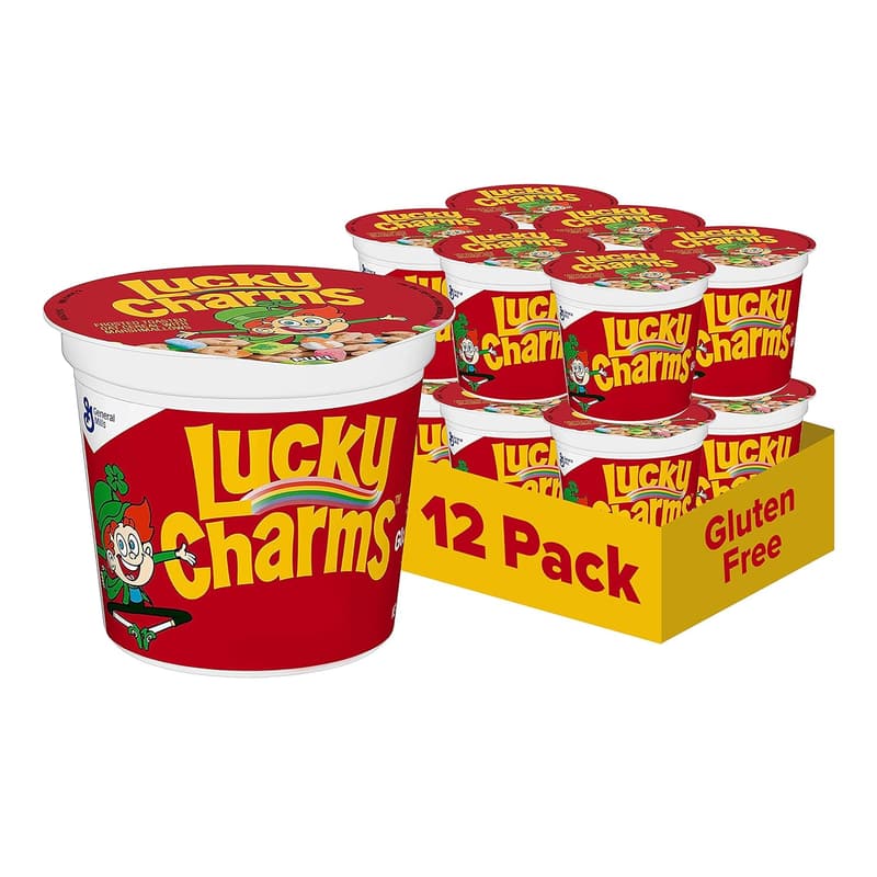Lucky Charms Gluten-Free Cereal Cups with Marshmallows - Pack of 12