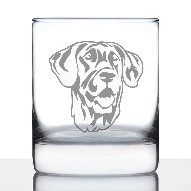 Great Dane Whiskey Rocks Glass - Unique Gift for Dog Lovers