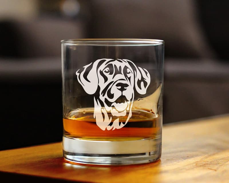 Great Dane Whiskey Rocks Glass - Unique Gift for Dog Lovers