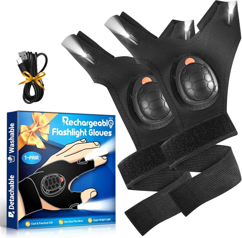 Christmas LED Flashlight Gloves for Men & Women - Handy Gadget