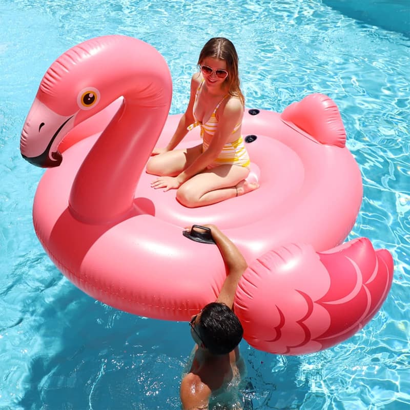 Pink Inflatable Flamingo Island Float - 86