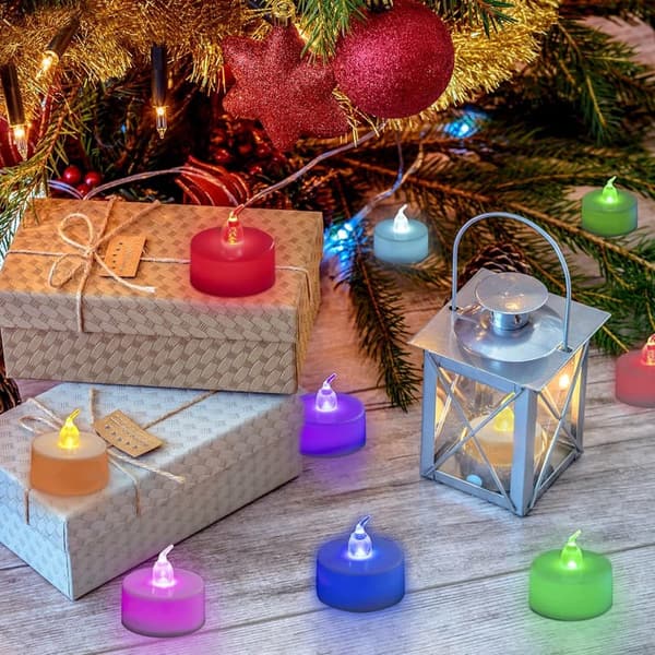 7-Color Changing LED Tea Lights - 24-Pack Flameless Candles