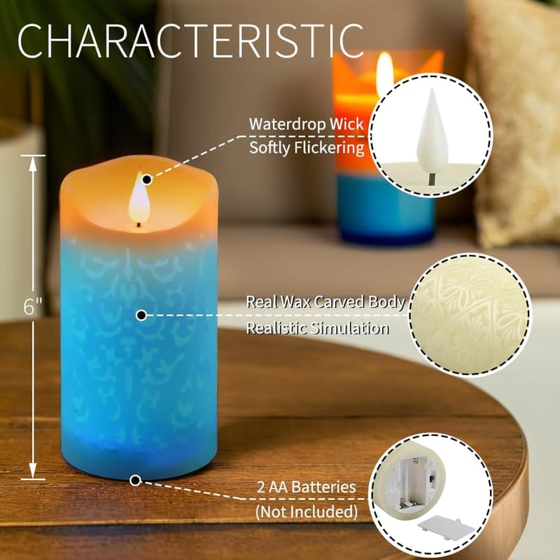 LED Flameless Candle with Remote Timer - Color Changing Wax
