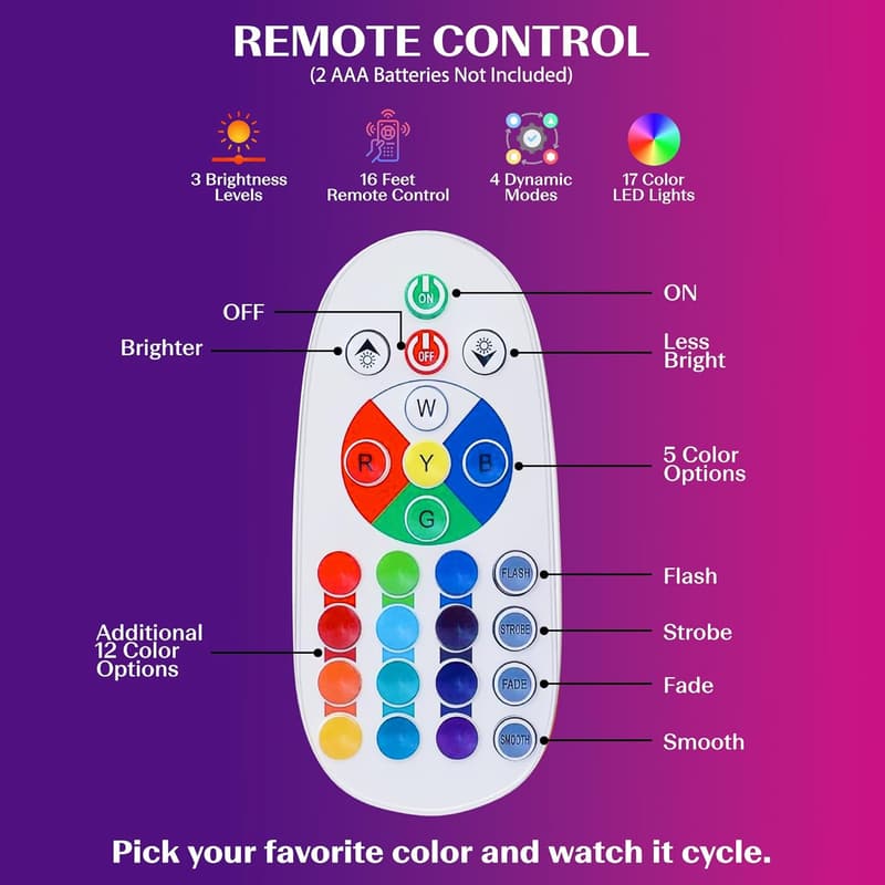 17-Color LED Motion Lamp with Remote - Relaxing Night Light