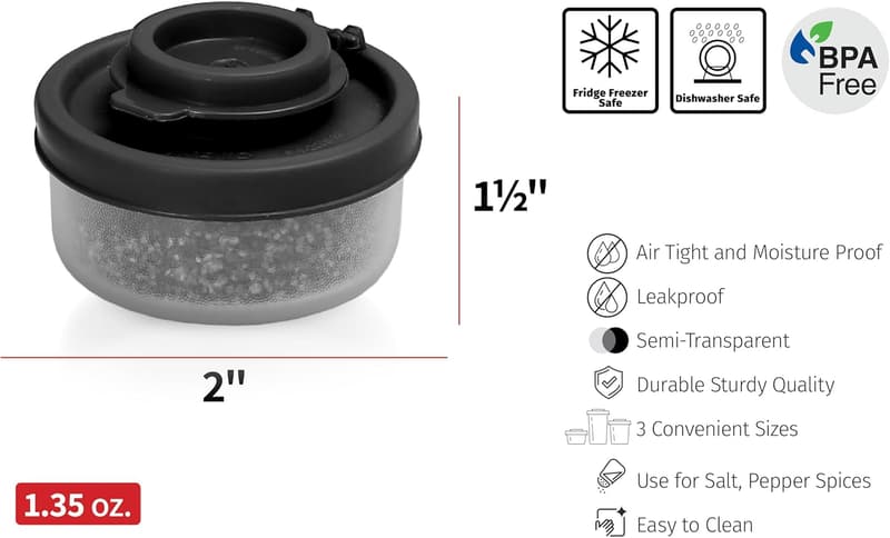 Moisture-Proof Camping Salt & Pepper Shakers - Set of 2