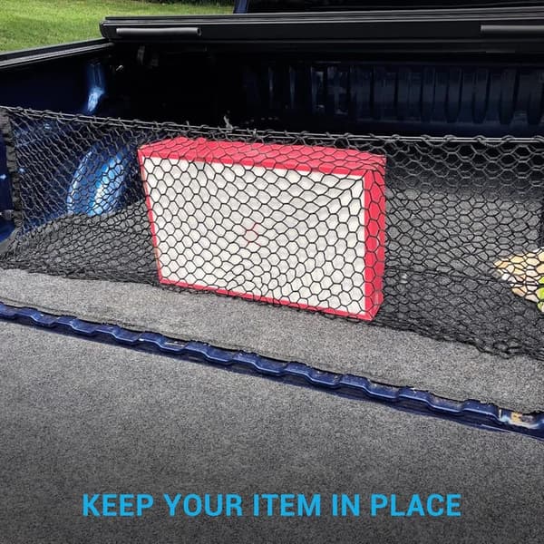 Truck Bed Cargo Net Organizer - Elastic Mesh for Chevy & Ford Trucks