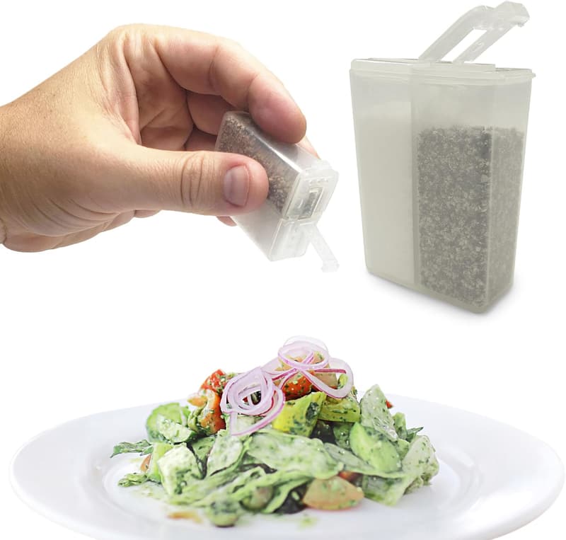 Portable Refillable Salt and Pepper Shakers for Travel and Camping