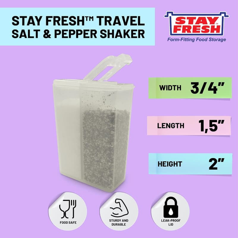 Portable Refillable Salt and Pepper Shakers for Travel and Camping