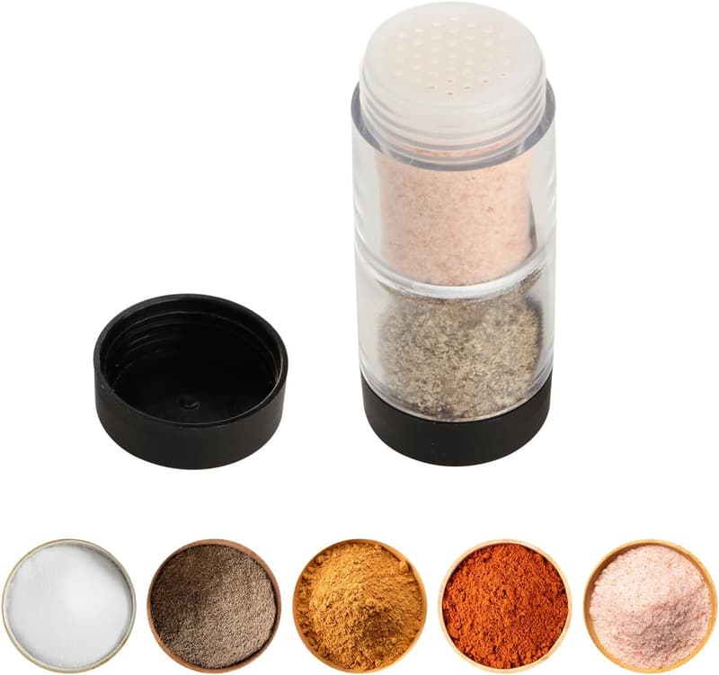 Moisture-Proof 2-in-1 Salt and Pepper Shakers for Camping