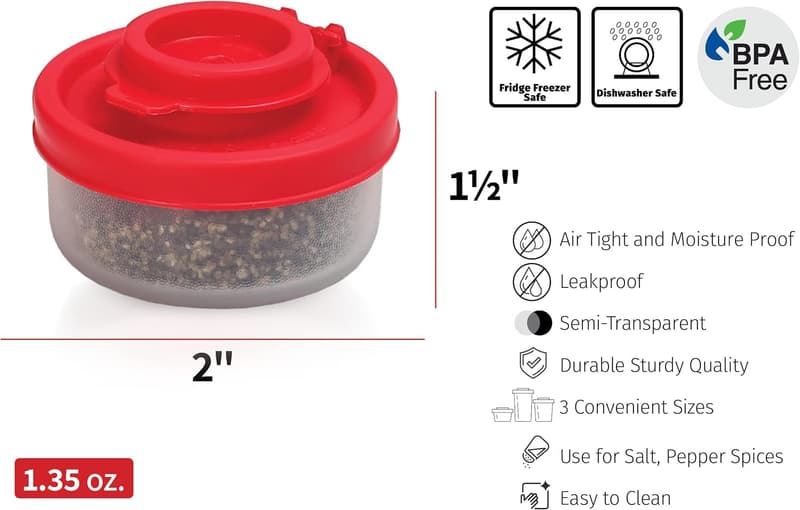 Moisture-Proof Mini Salt & Pepper Shakers for Camping - Set of 2