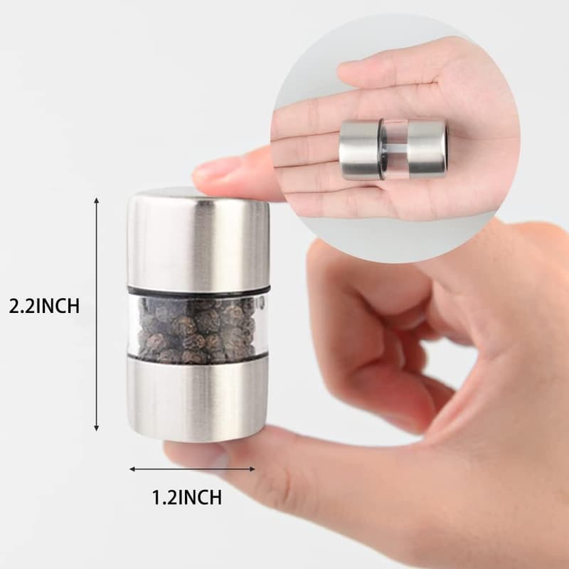 Premium Sea Salt & Pepper Grinder Set - Stainless Steel Spices (2-Pack)