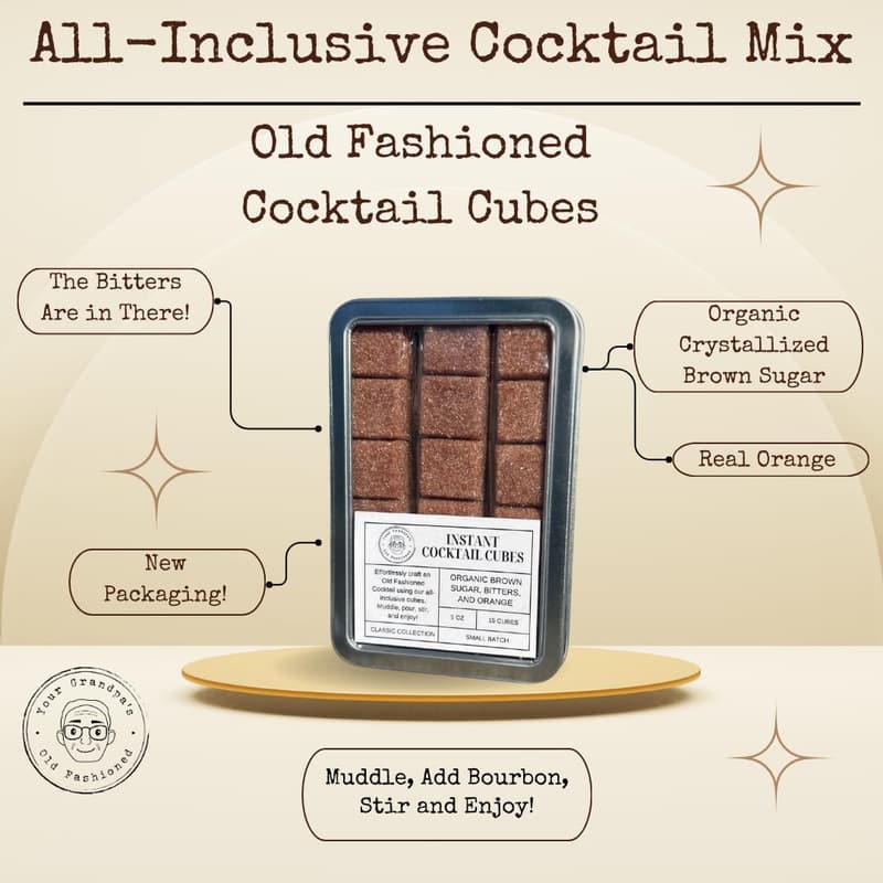 Old Fashioned Cocktail Cubes - Instant Mix (15 Cubes)