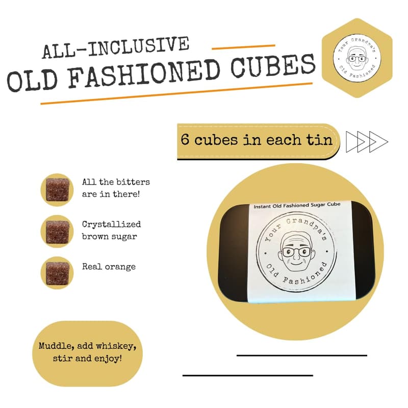 Travel Tin of Old Fashioned Cocktail Cubes