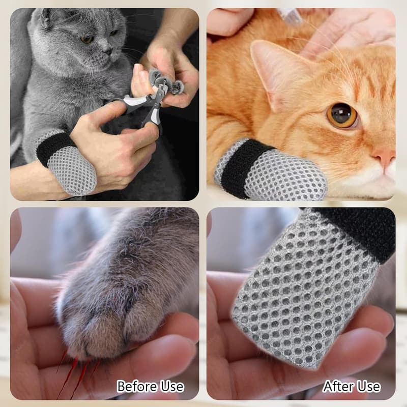 Adjustable Mesh Cat Booties - 4 Pcs, Prevent Scratching