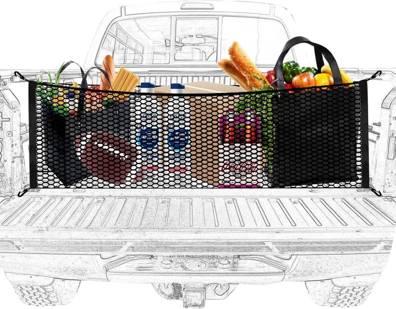 Truck Bed Cargo Net Organizer with Hooks