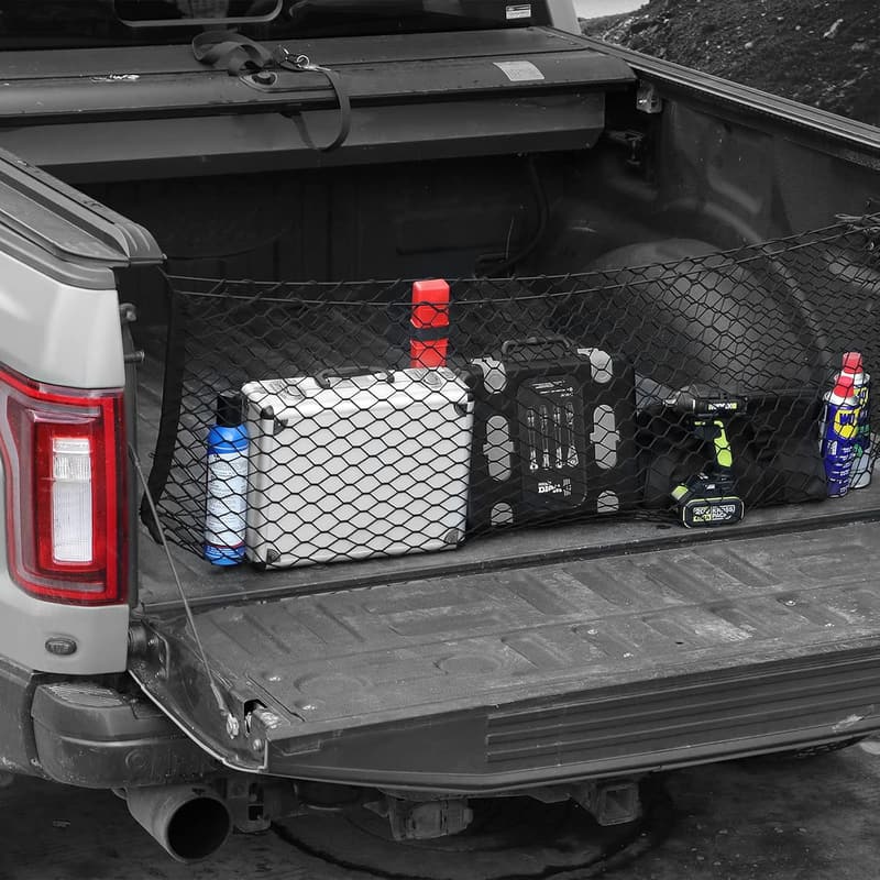 Truck Bed Cargo Net Organizer with Hooks