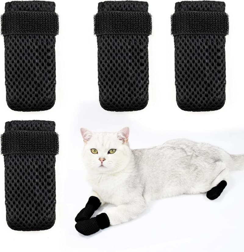 Adjustable Breathable Cat Booties & Mittens for Nail Care