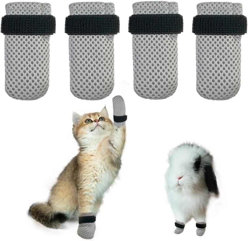 Adjustable Breathable Cat Mittens for Bathing & Nail Trimming
