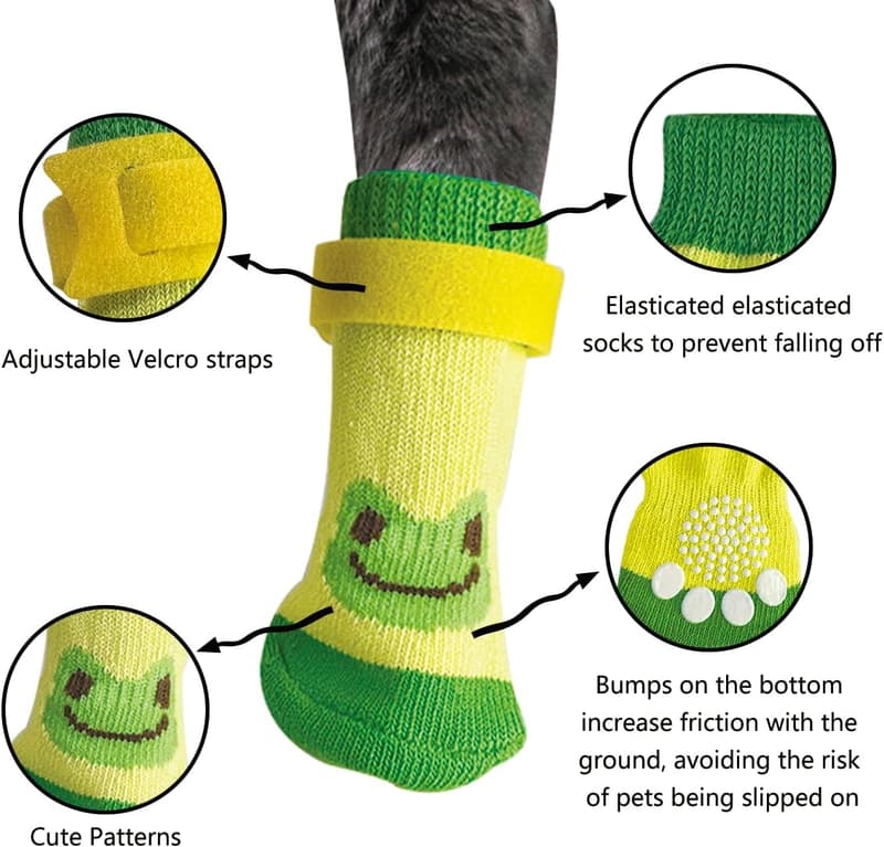 Cat Booties - 24 Pcs Non-Slip with Adorable Patterns for Bathing